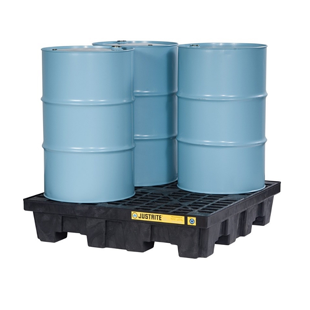 ECOPOLYBLEND™ SPILL CONTROL PALLET WITH DRAIN, 4 DRUM SQUARE QSS