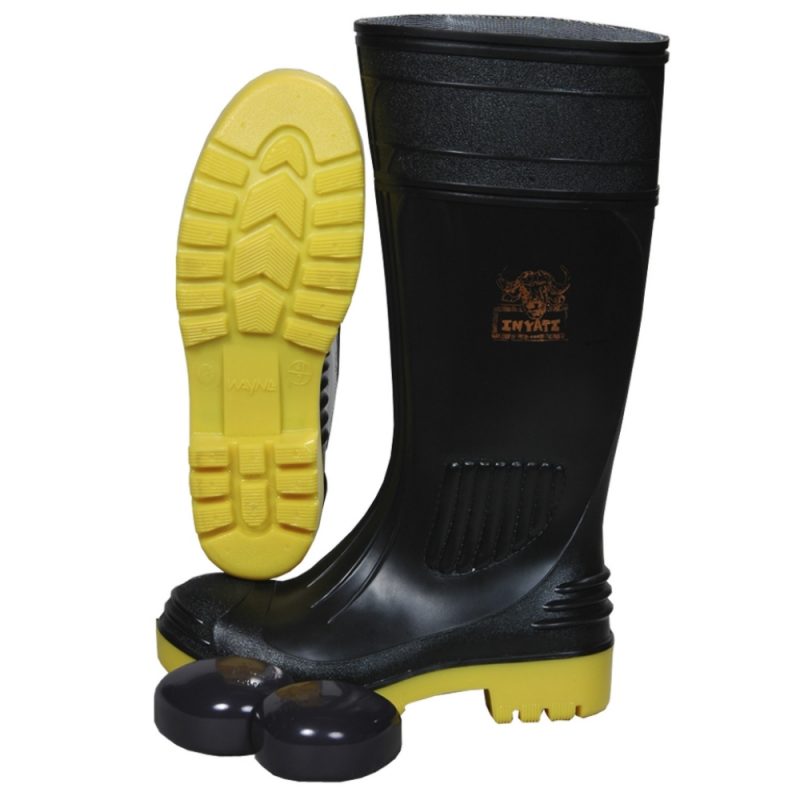 Inyati Steel Toe Cap Waterproof Wellington Boots Black Unisex 